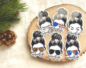 Mom Life Messy Bun Sticker - Etsy
