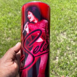 Selena Quintanilla Inspired 20oz. Skinny tumbler, Selena Custom Drinkware For Fans