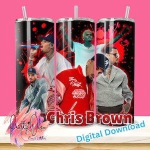 Chris Brown, conception de gobelets, conception numérique PNG, conception pour impression par sublimation PNG