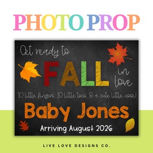 EDITABLE Fall Themed New Baby Pregnancy Announcement Sign Printable