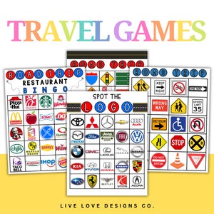 Printable Road Trip Activity Games Bundle