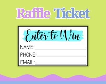 Enter to Win Generic Raffle Ticket Printable Template