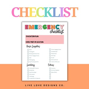 Emergency Checklist Printable