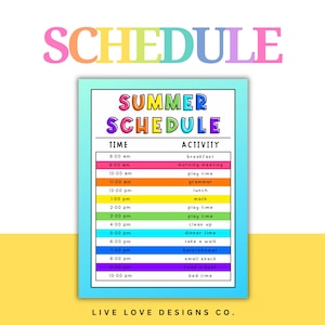 EDITABLE Summer Schedule Printable Template