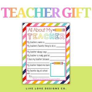All About My Teacher Printable Template