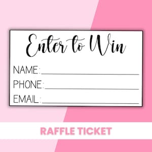Minimalistische loterijticket afdrukbare zwart-wit kaart voor winnen