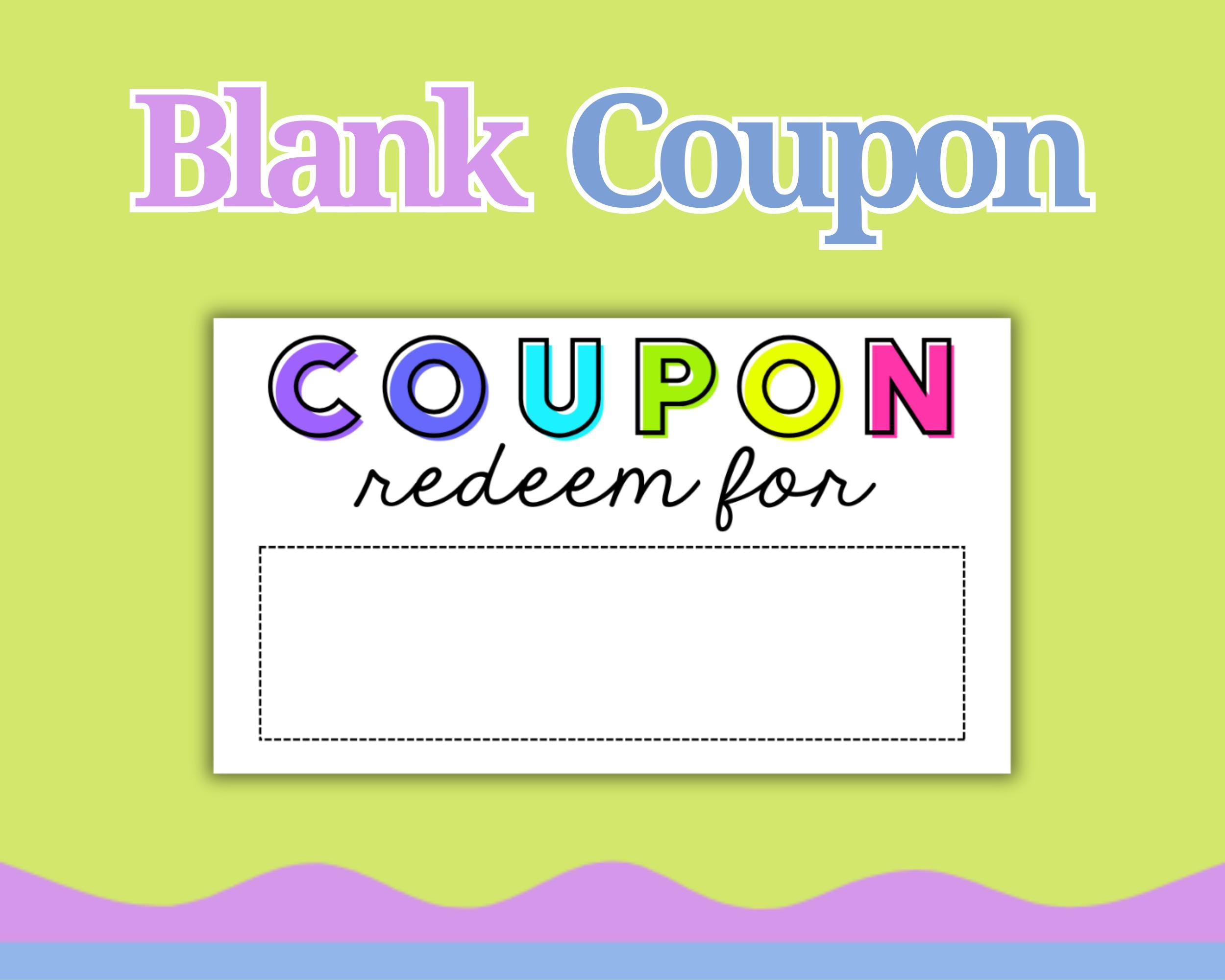 Generic Blank Coupon Neon Printable Template