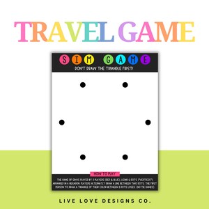 SIM Game Road Trip Activity Travel Game Printable