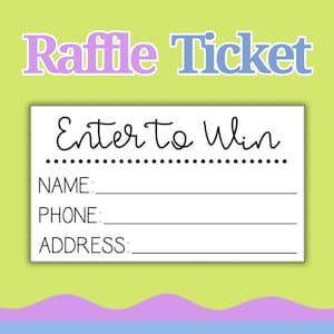 Enter to Win Generic Raffle Ticket Printable