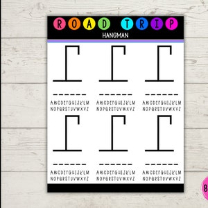 Printable Hangman Game Road Trip Activity digital Download - Etsy