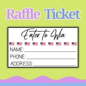 Printable Patriotic American Flag Raffle Tickets | Enter to Win Card