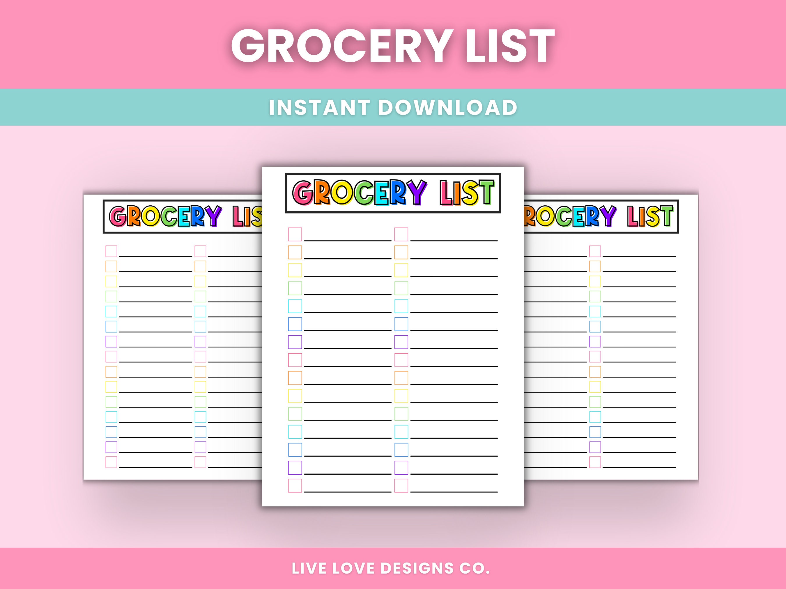 Grocery List Printable Planner Template - Etsy