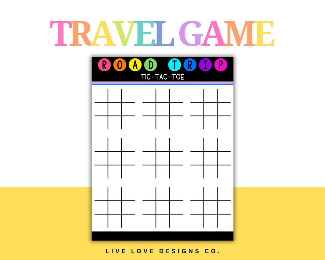 Tic Tac Toe Printable Game Road Trip Activity - Etsy Canada