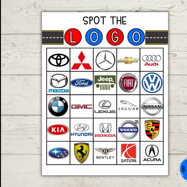 Spot the Car Logo Printable Game Road Trip Activity (Digital Download)