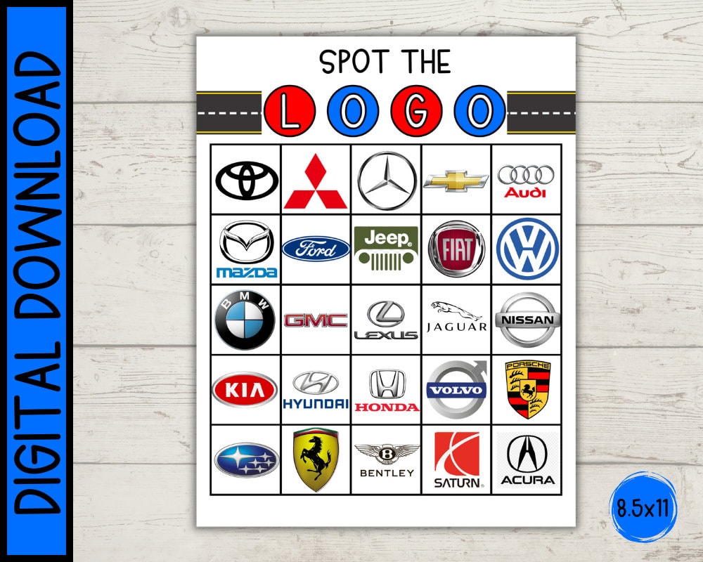 Spot the Car Logo Printable Game Road Trip Activity digital - Etsy UK