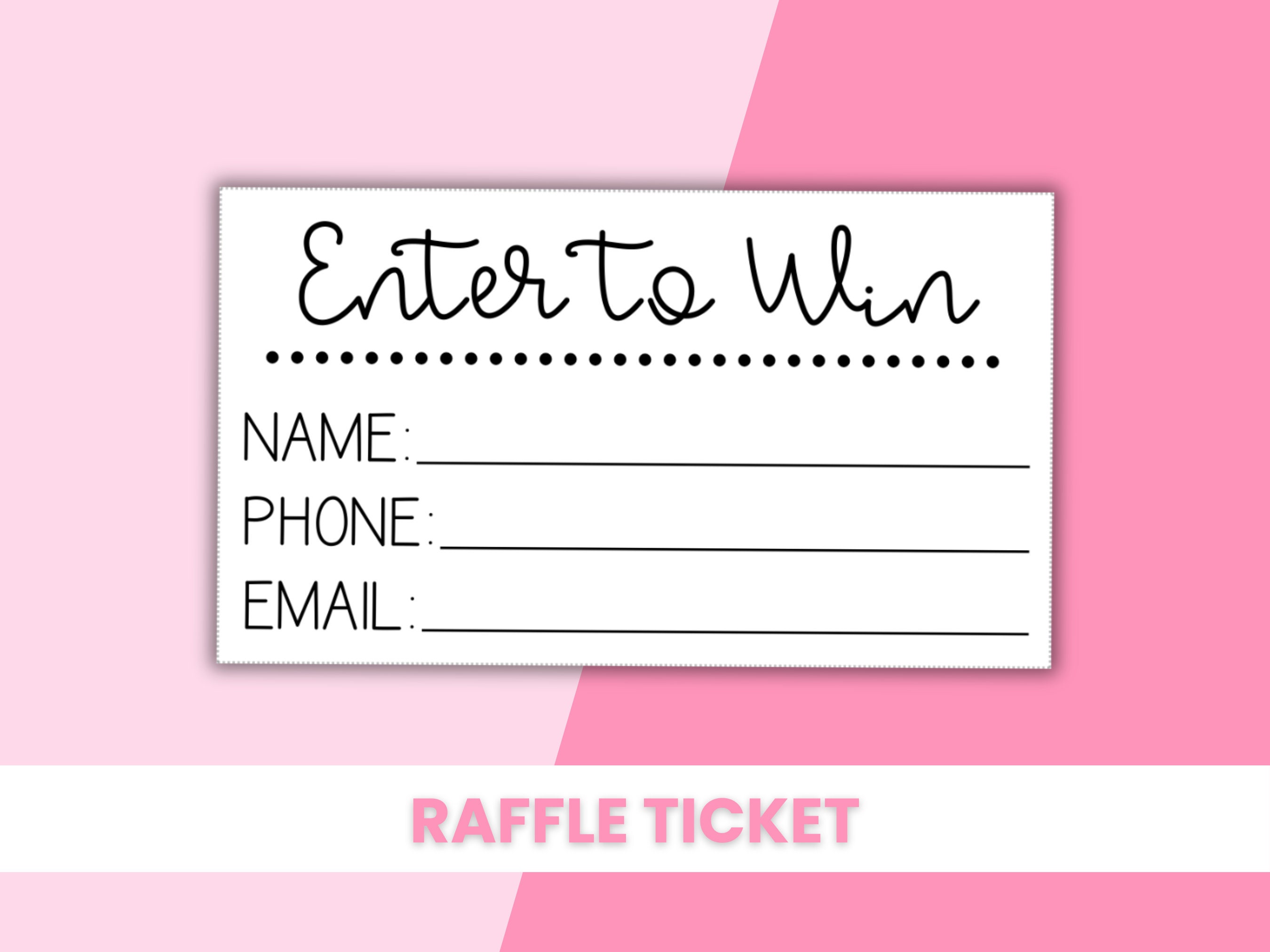 Enter to Win Generic Raffle Ticket Printable - Etsy
