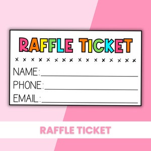 Billets de tombola imprimables aux couleurs vives | Participez pour gagner
