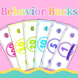 Printable Behavior Bucks Money | Behavior Incentive Reward