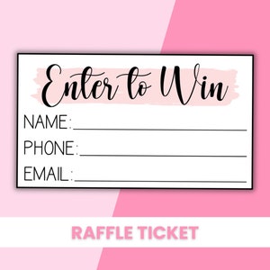 Billet de tombola rose imprimable | Participez pour gagner
