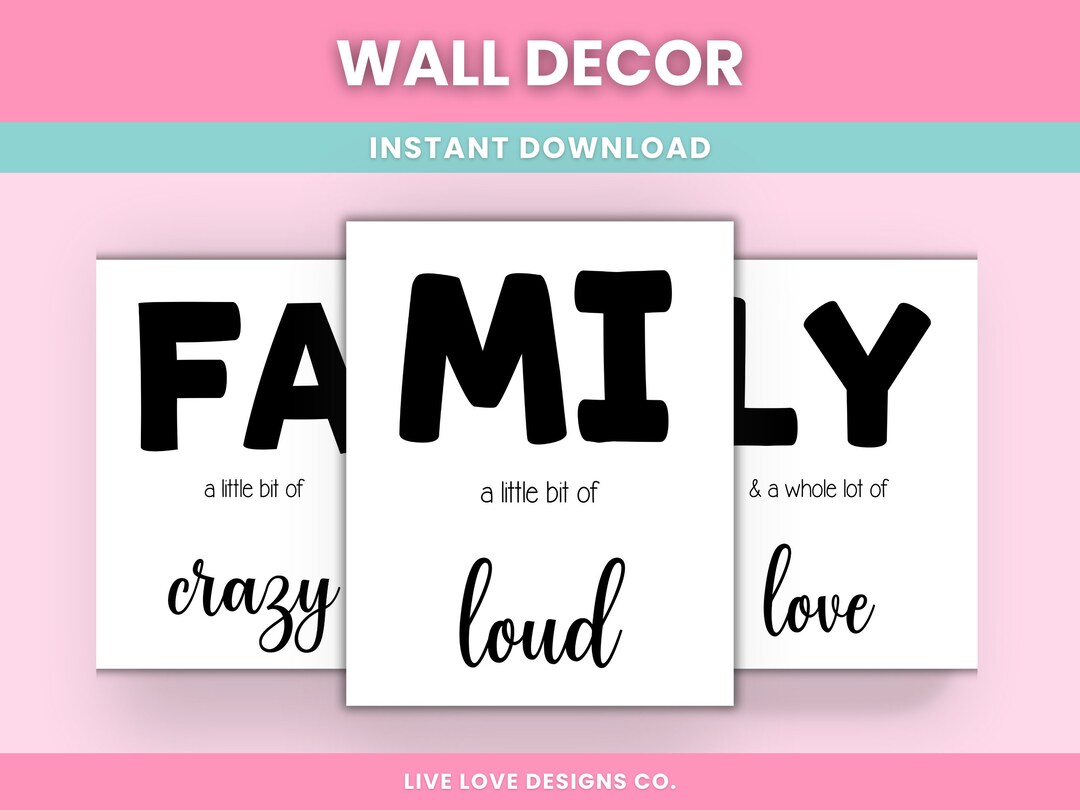FAMILY Printable Wall Décor | Family Wall Art - Etsy