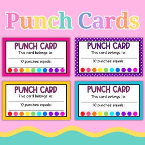 Generic Punch Card Printable - 4 styles