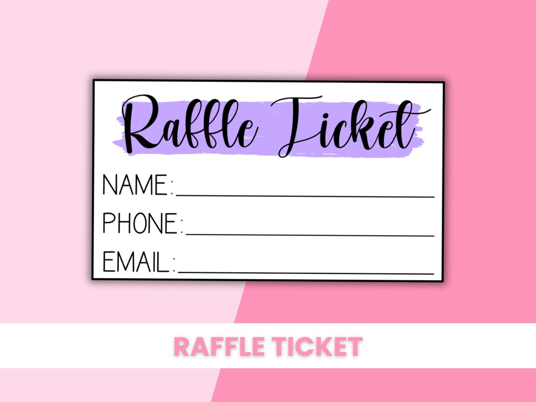 Printable Purple Raffle Ticket Enter to Win - Etsy