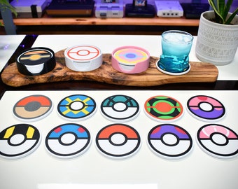 Pokeball Coaster Set - Mix & Match 4 Coasters - 3D Printed