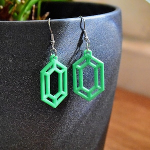 Rupee Earrings - The Legend of Zelda - 3D Printed