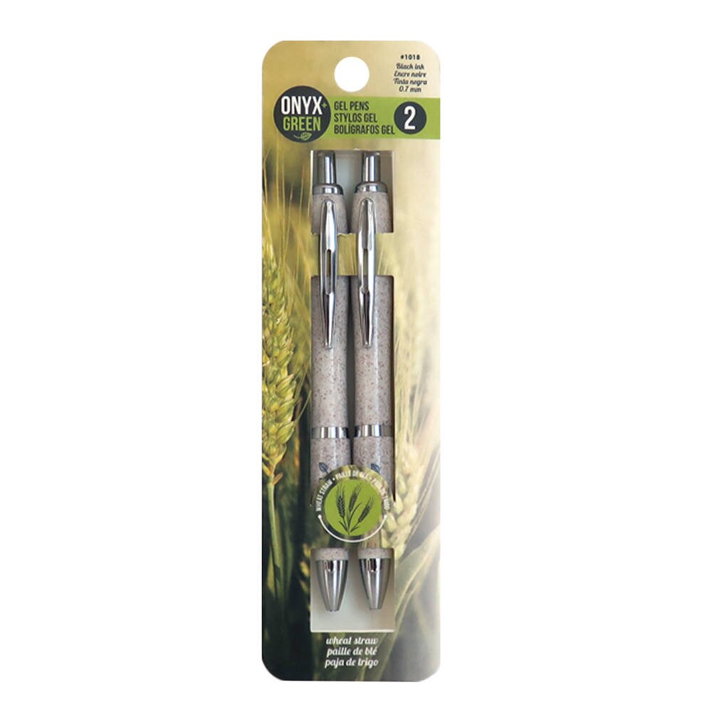 ECO FRIENDLY Straw Gel Pens / Pack of 2 / Recyclable / Etsy