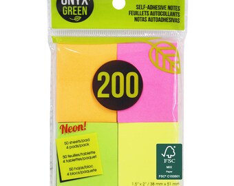 ECO FRIENDLY Self-adhesive Notes (pack of 200) / Recyclable / Ecological