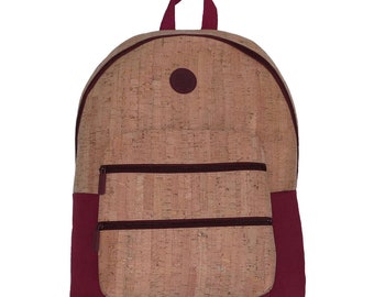 ECO FRIENDLY Cork Back Pack / Biodegradable / Recyclable / Natural Canvas Trim