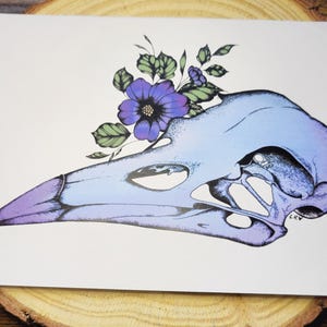 Carte pliée en forme de crâne d'oiseau