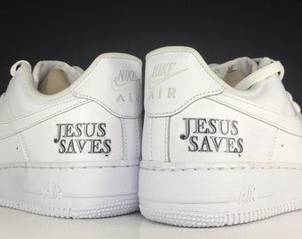 Jesus Saves Re-usable Sneaker Decal - Nike AF1, Adidas Superstar