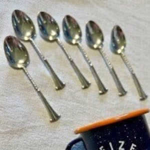 Sechs Sterling Silber Englisch Mokka Löffel 1902