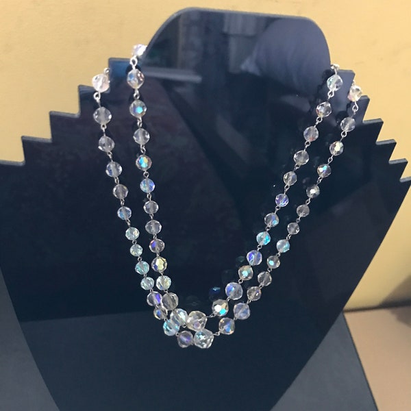 Vintage Crystal Beaded Necklace Costume Jewellery