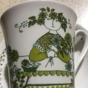 Figgjo F/F Norway &#39;Market&#39; Cup and Saucer Turi Gramstad-Oliver