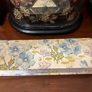 Early 1900s Antique French SILK Textile Keepsakes / Jewellery Box