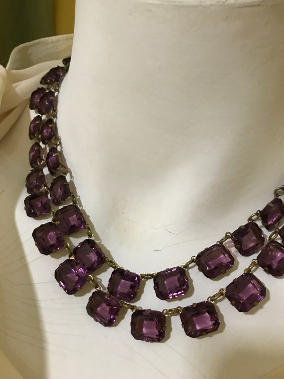 1940s Purple Paste Necklace