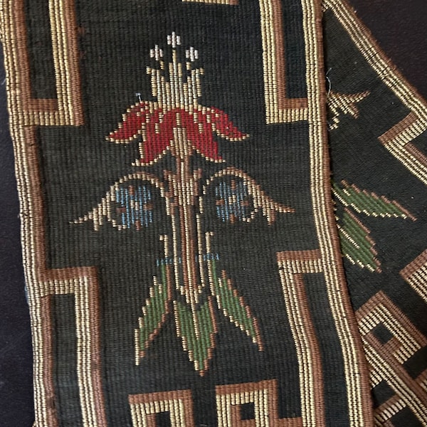 Antique French Tapestry Trim Border 1860s Napoleon 111 Passementerie