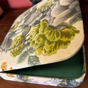 Vintage French Textile Covered Sewing Box Keepsakes