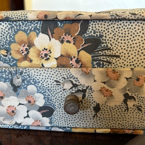 Early 1900s Antique French Textile Covered Sewing Box Keepsakes