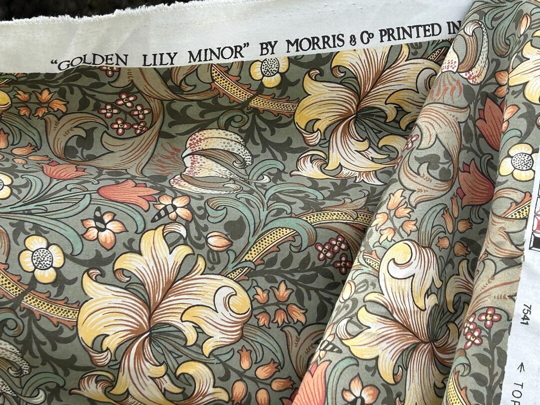 Vintage Fabric William Morris Design ‘golden Lily’ by Arthur Sanderson ...