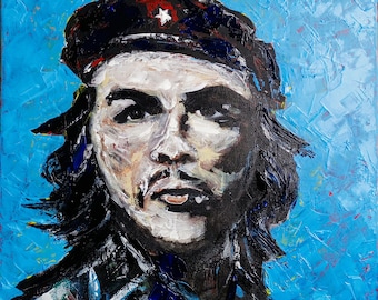 Che Guevara painting, portrait original art, handmade, wall art, wall decor, art homedecor, living room,modern art,gift for him.