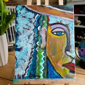 Abstract painting stranger, Original art. Wall art, wall decor, living room, handmade, art homedecor, gift for him, gift for her. 30sm-25sm.