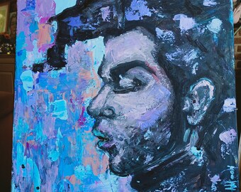 Crown Prince Portrait: Impasto Oil Painting on Canvas (20x20 In