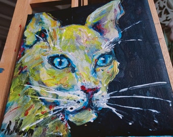 Sphinx cat painting,AmeliaMoonART,  A cat ART, Beautiful  and mysterious  cat sphinx .