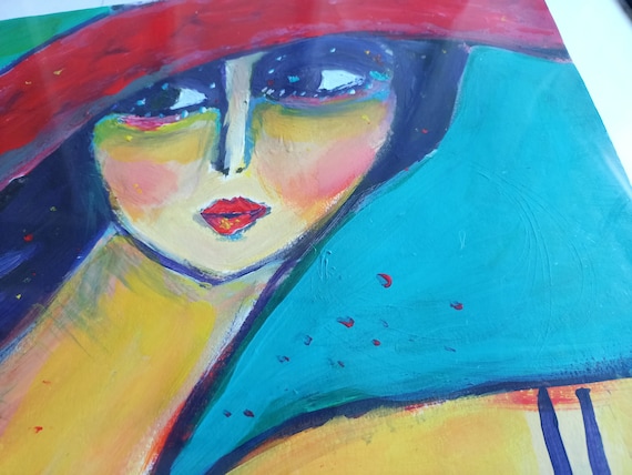 Dama De Vermelho, Painting by Acuan