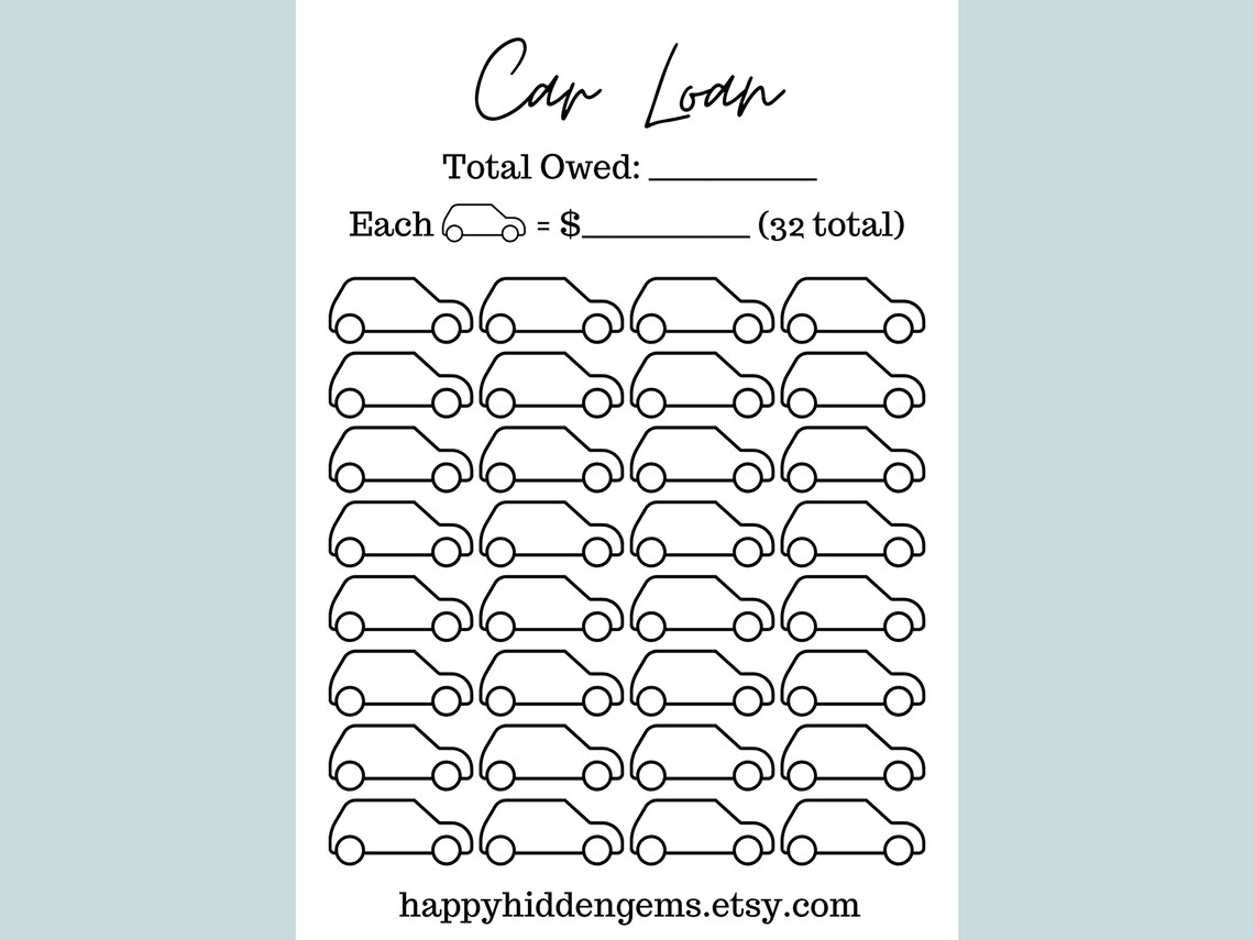Printable Car Loan Tracker Debt Tracker Budgeting Etsy