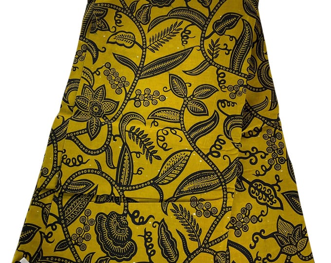 Olive Green Black African Print Fabric/Ankara Fabric By The Yard/Cotton Fabric For Quilting/African Dress Fabric/MK151/