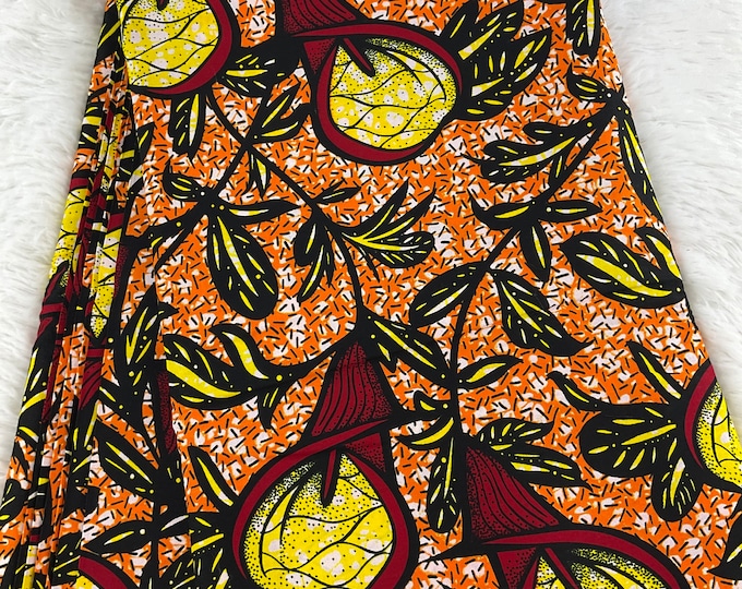 Multicolor red African Fabric/African prints/ Ankara fabric/ African fabric by the yard/African fabric/ African fabric 6 yards/MK116
